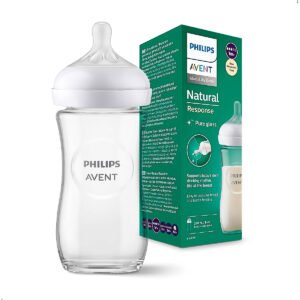 Biberon De Vidrio Avent Natural 3.0 De 240 Ml Con Tetina 1m+