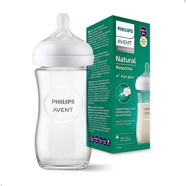 Biberon Avent Philips Vidrio 8 oz 240 ml Libre de BPA (1) Biberon De Vidrio Avent Natural 3.0 De 240 Ml Con Tetina 1m+