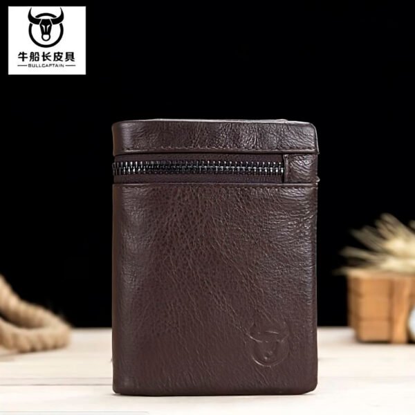 Billetera BULLCAPTAIN de cuero de vaca Coffe hombre (2) Billetera Cartera Cuero Genuino Hombre Bullcaptain
