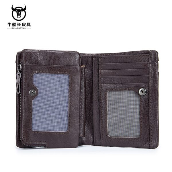 Billetera BULLCAPTAIN de cuero de vaca Coffe hombre (4) Billetera Cartera Cuero Genuino Hombre Bullcaptain