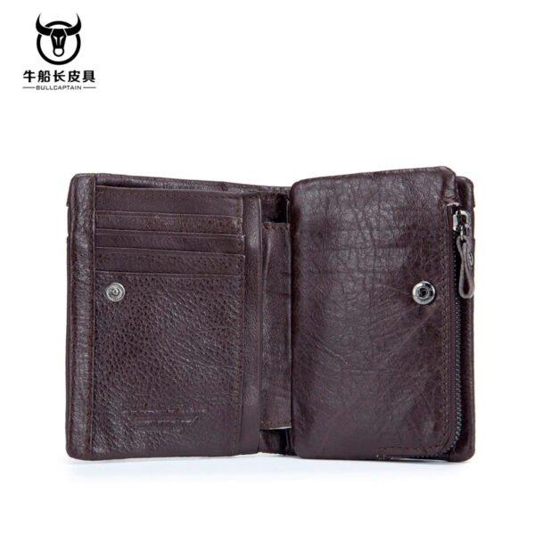 Billetera BULLCAPTAIN de cuero de vaca Coffe hombre (6) Billetera Cartera Cuero Genuino Hombre Bullcaptain