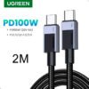 Cable Ugreen 2 metros Carga Rapida L512 Carga Rapida 20V 5A 100w (11) Cable Baseus 100w Tipo C a C 2m Cafule Series Nylon Trenzado