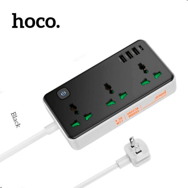 Extension Tomacorriente Socket Hoco AC7 17W 19896 (2) Extension Toma Corriente Cargador Carga Rapida 17w Hoco Ac7