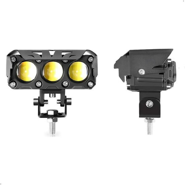 Foco Neblinero Faro Led Moto Auto Bicolor Tipo Lupa Blanco y amarillo (30) Luces Exploradoras Ambar Y Blanca Moto Camioneta X 2 Unids