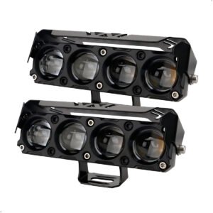 Focos LED para motocicleta, bombillas para faros de coche, lente de proyector, punto de doble Color, luz auxiliar de trabajo antiniebla, 200W (1) Luces Exploradoras Ambar Y Blanca Moto Camioneta 4 Focos