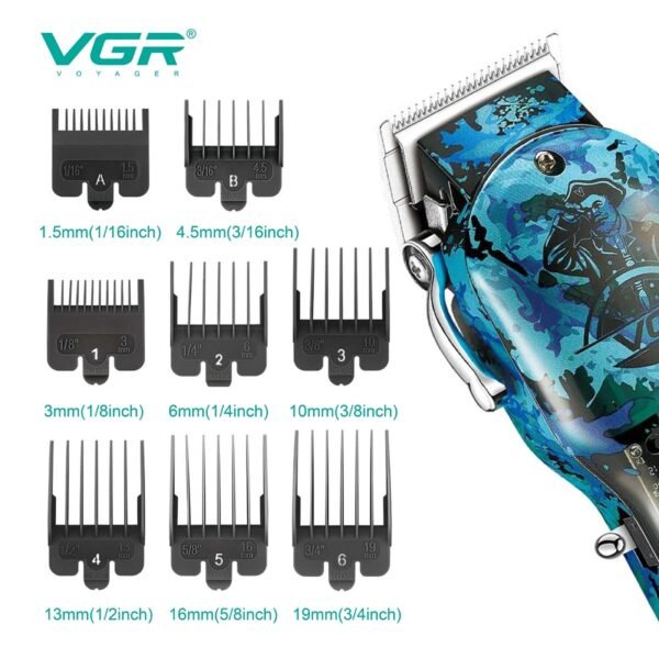 Maquina de corte Cabello VGR Inalambrico Patillera (4) Maquina De Corte De Pelo Inalambrica Vgr V-685 Diseño Pirata