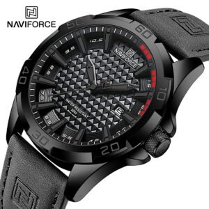 NAVIFORCE, reloj de pulsera deportivo informal para hombre con calendario de cuarzo militar para hombre, reloj de negocios de cuero resistente al agua para hombre, reloj M (8) Reloj Naviforce 8023 Cuarzo Para Hombres Resistente al Agua