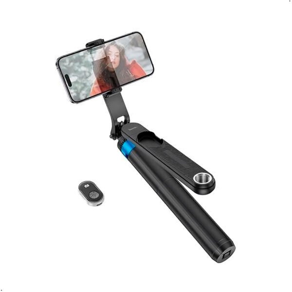 Palo Selfie Soporte antivibración para transmisión en vivo HOCO K22 de aleación de aluminio práctico (3) Palo Selfie Stick Hoco K22 Control Remoto Bluetooth Tripode 1,75m