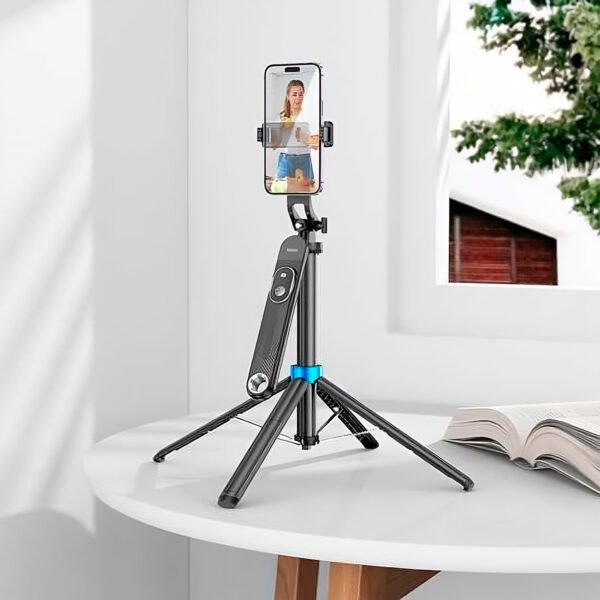 Palo Selfie Soporte antivibración para transmisión en vivo HOCO K22 de aleación de aluminio práctico (7) Palo Selfie Stick Hoco K22 Control Remoto Bluetooth Tripode 1,75m