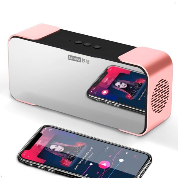 Parlante Reloj Despertador Lenovo L022 Rosado (1) Parlante Lenovo L022 Reloj Despertador Radio Bluetooth