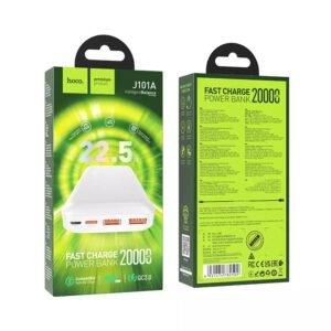 Power Bank hoco J101A 20000mAh 22.5w Blanco (1) Power Bank 20000mah 22.5w Hoco J101A Cargador Portatil Carga Rapida