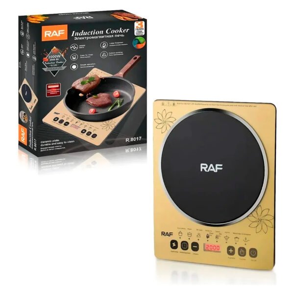RAF 2000W Pantalla LED digital Micro Placa de cristal Cocina de inducción eléctrica de un solo quemador (1) Cosina Electrica De Induccion Raf R8017 1 hornilla