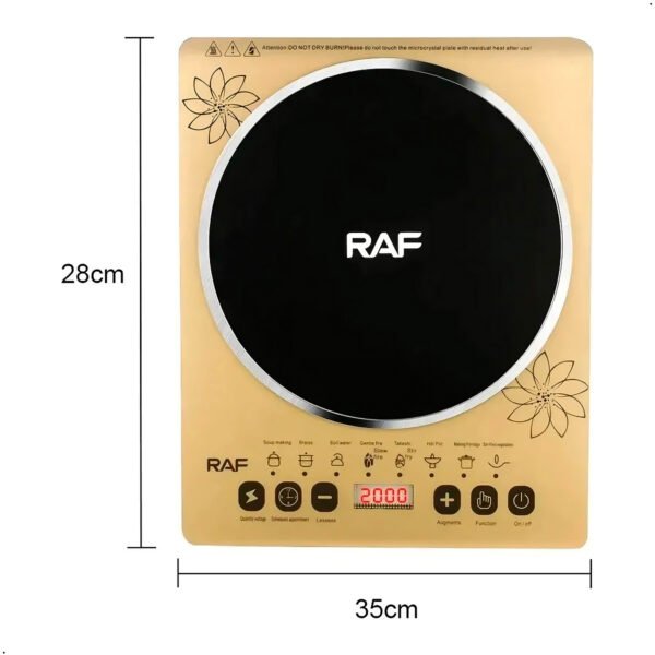 RAF 2000W Pantalla LED digital Micro Placa de cristal Cocina de inducción eléctrica de un solo quemador (5) Cosina Electrica De Induccion Raf R8017 1 hornilla