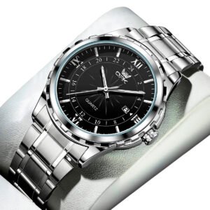 Reloj de cuarzo para hombre con doble calendario y correa de acero marca OPK 6003 (10) Reloj Hombre Original Opk 6003 Cuarzo