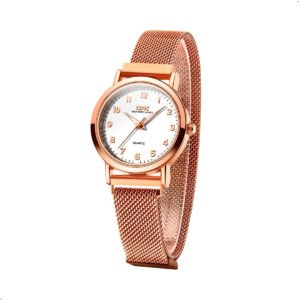 Relok OPK 8115 relojes de mujer Reloj de pulsera original de moda Simple para mujer correa de malla de acero inoxidable Reloj luminoso resistente al agua (1) Reloj Opk De Pulsera Para Mujer Color Oro Rosa Modelo 8115