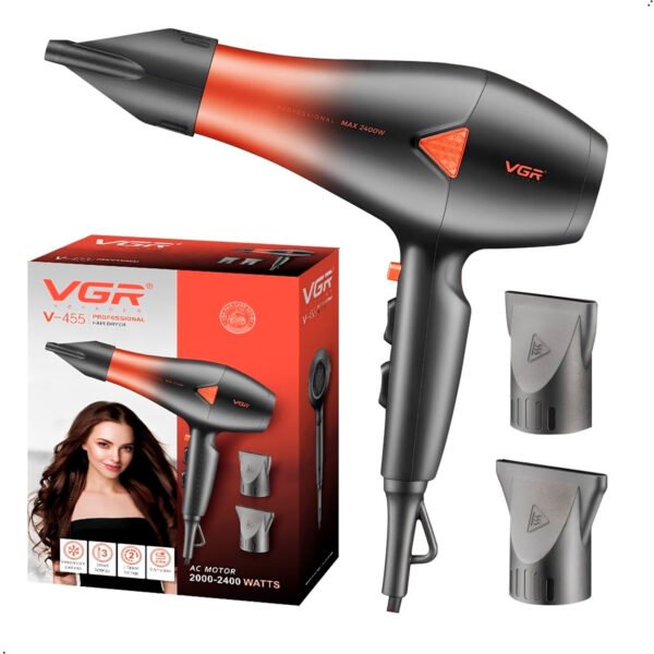 Secadora de Cabello Profesional VGR Motor AC V-455 (11) Secadora De Cabello Profesional Vgr Motor Ac V-455