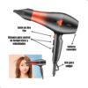Secadora de Cabello Profesional VGR Motor AC V-455 (3) Secadora De Cabello Profesional Vgr Motor Ac V-455