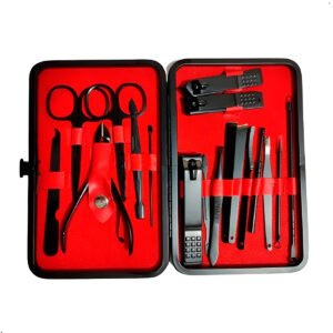 Set De Manicura Y Pedicura Profesional Set De 18 Piezas NEGRO Acero (6) Set 18 Piezas En Acero Inoxidable Manicura Pedicura