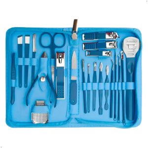 Set de manicure y Pedicure 22 piezas Azul Set Profesional Estuche elegante (1) - copia Set Manicura Pedicura Estuche 22 En 1 Kit Acero Inoxidable