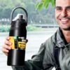 Termos Portátiles con Paja Deporte al Aire Libre 304 Taza Térmica de Acero Inoxidable Tumbler Travel Frascos de Vacío al Aire Libre Botella de Agua (1 (8) Botella Acero Inoxidable Termo Mantine Caliente Frio 1500ml
