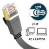CABLE HOCO US07 RED INTERNET CAT 6E US07 ETHERNET RJ45 20 METROS (2) Cable Internet Rj45 Hoco Us07 De Cobre Puro Categoría 6 De 20 Mts