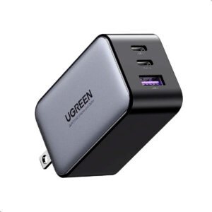Cargador Pared Nexode 3 Puertos De Carga Rápida Ugreen 65w Carga Ultra Rapida (1) Cargador de Pared Ugreen 65w Nexode 3 Puertos 1 Usb A, 2 Usb C