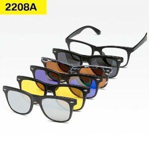 Gafas de sol magnéticas y ópticas polarizadas para hombre y mujer, lentes de sol con Clip magnético, 6 en 1 (2) Lentes De Sol Polarizado Proteccion Uv 6 En 1 Magnetico Océano