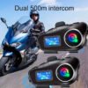 Intercomunicador Q58-MAX Casco de Moto Bluetooth Auriculares Altavoces IP65 Resistente al Agua Auriculares de Casco Radio FM - Micrófono Duro (5) Intercomunicador Lantun Q58 Max Bluetooth Para Casco De Moto