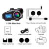 Intercomunicador Q58-MAX Casco de Moto Bluetooth Auriculares Altavoces IP65 Resistente al Agua Auriculares de Casco Radio FM - Micrófono Duro (7) Intercomunicador Lantun Q58 Max Bluetooth Para Casco De Moto