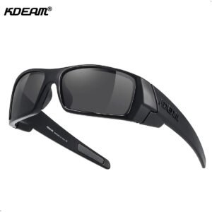 KDEAM Gafas de sol de pesca para hombre, todos los tonos negros con estuche de transporte con cremallera, nuevo diseño práctico de pierna ancha para gafas de sol (1) Lentes De Sol Polarizado Uv 400 Sport Kdeam 338 Sport