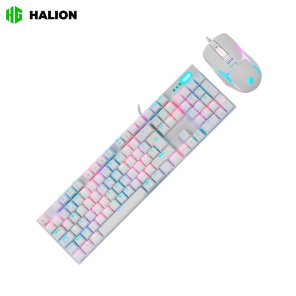 Kit Combo Halion Damon SW Red HA-863C Teclado mecanico y mouse (4) Kit Mouse Y Teclado Halion Damon Ha-k863c Luces Led Rgb