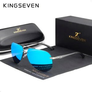 Lente de Sol Kingseven 7413 Aviador Azul Polarizado Proteccion UV 400 (1) Lente De Sol Kingseven Aviador Proteccion Uv 400 Polarizado