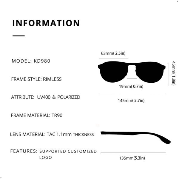 Lentes de Sol Kdeam KD980 Polarizado UV 400 (15) Lente De Sol Aviador Kdeam Polarizado Proteccion Uv 400
