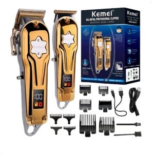 Maquina Corte Cabello Kemei KM 2011 Inalambrica Combo Patillera (1) Maquina Corte Cabello Combo Trimmer y Clipper Kemei KM 2011 Inalambrico
