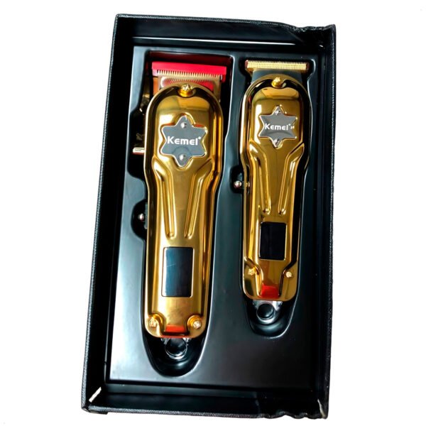 Maquina Corte Cabello Kemei KM 2011 Inalambrica Combo Patillera (5) Maquina Corte Cabello Combo Trimmer y Clipper Kemei KM 2011 Inalambrico