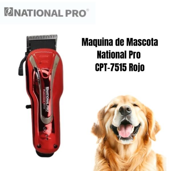 Maquina Corte de Pelo Mascota Inalambrico Rojo National (3) Maquina Cortar Pelo National Pro Para Mascotas Con Accesorio