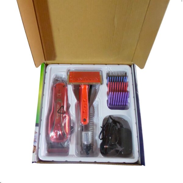 Maquina Corte de Pelo Mascota Inalambrico Rojo National (4) Maquina Cortar Pelo National Pro Para Mascotas Con Accesorio