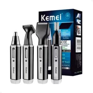 Maquina Electrica Nasal Kemei 6630 Inalambrico 4 en 1 (14) Rasuradora Afeitador Nasal Eléctrica Recargable Kemei KM 6630 Kit 4 En 1