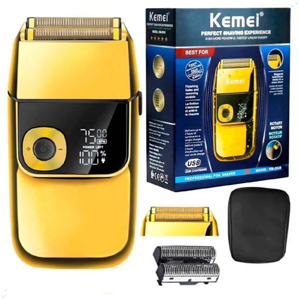 Afeitadora Kemei KM 2028 Pantalla Digital Recargable Profesional