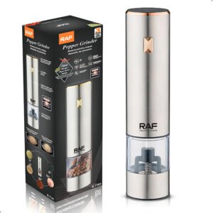 Molinillo Moledor Eléctrico Especias Y Luz Led R (2) Molinillo De Pimienta Raf Modelo R7141 10w Compacto Plateado