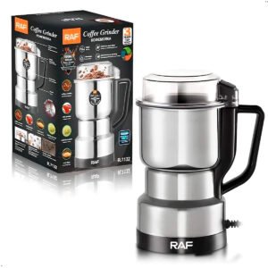 Molinillo eléctrico de acero inoxidable, versátil para granos de café, granos secos, especias y más. RAF R7132 300w (1) Molinillo Marca Raf R7132 8 Aspas De 300w Para Cafe Granos