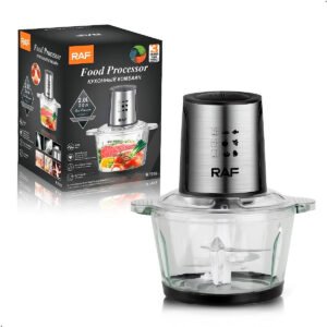Procesador De Alimentos Carne Raf Premium R.7018 800w (1) Procesador Eléctrico De Alimentos Raf R7018 800w Bowl Vidrio 2 Litros