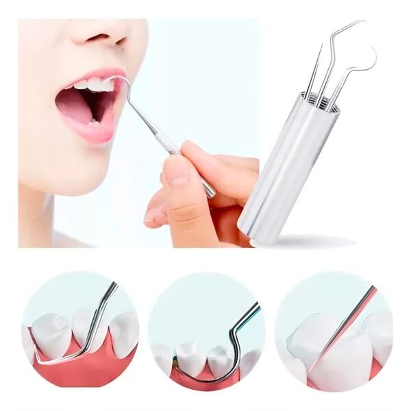 Kit Limpieza Dental Acero Inoxidable Higiene Dientes 7pcs