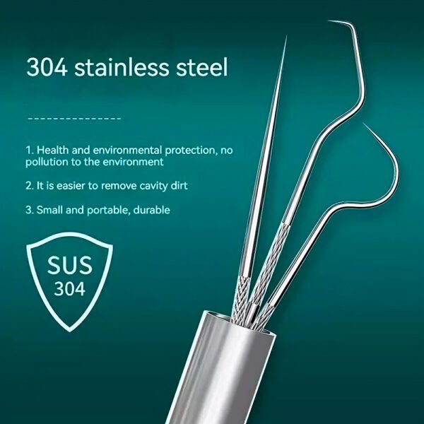 Kit Limpieza Dental Acero Inoxidable Higiene Dientes 7pcs