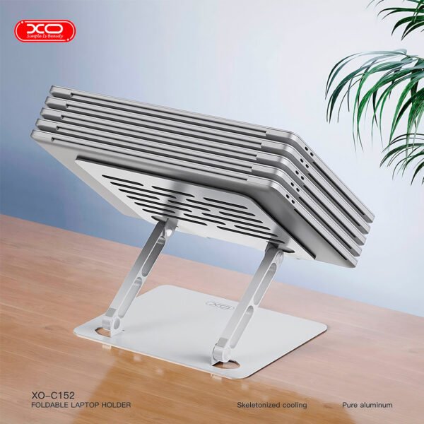 Soporte para portátil Xo C152 de 10'' a 17,3'' de aluminio, con canal de ventilación y base antideslizante, tamaño ajustable (5) Holder Xo-c152 Ergonómico Laptops Portátil Altura Ajustable