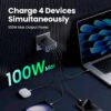 Ugreen Nexode S Cargador Rápido 100W GaN 3 Puertos USB-C 1 Puerto USB-A PD3.0QC Gris (3) Cargador De Pared Ugreen De 100w Nexode Gan 4 Puertos Carga Rapida