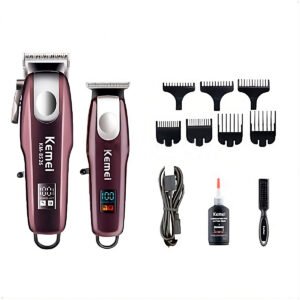 Combo Kemei KM 8526 Trimmer Clipper Inalambrico (11) Máquina Kemei Km-8526 Combo Trimmer Clipper Inalambrica