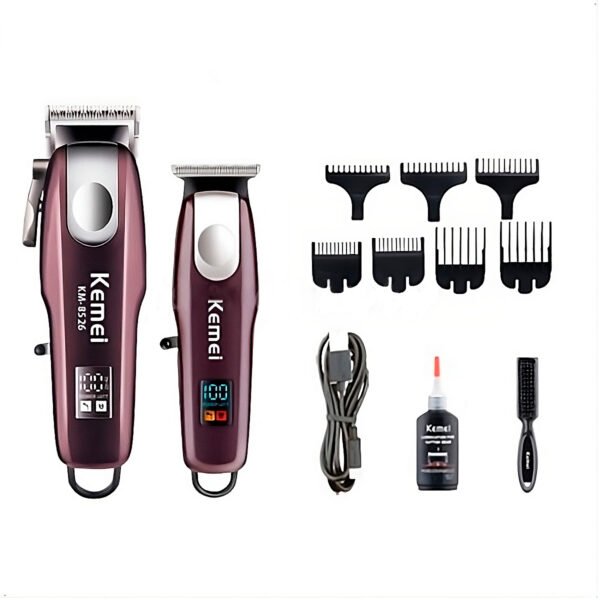 Combo Kemei KM 8526 Trimmer Clipper Inalambrico (11) Máquina Kemei Km-8526 Combo Trimmer Clipper Inalambrica