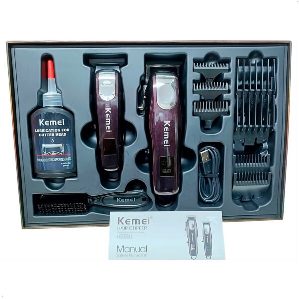 Combo Kemei KM 8526 Trimmer Clipper Inalambrico (14) Máquina Kemei Km-8526 Combo Trimmer Clipper Inalambrica