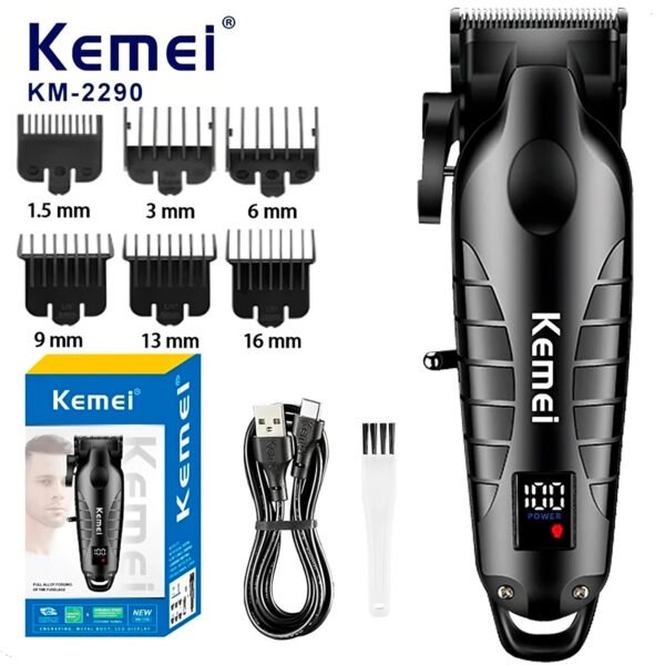 Maquina Corte Cabello Kemei KM 2290 Inalambrico (1) Kemei Km-2290 Cortadora De Pelo Afeitadora Eléctrica Clipper